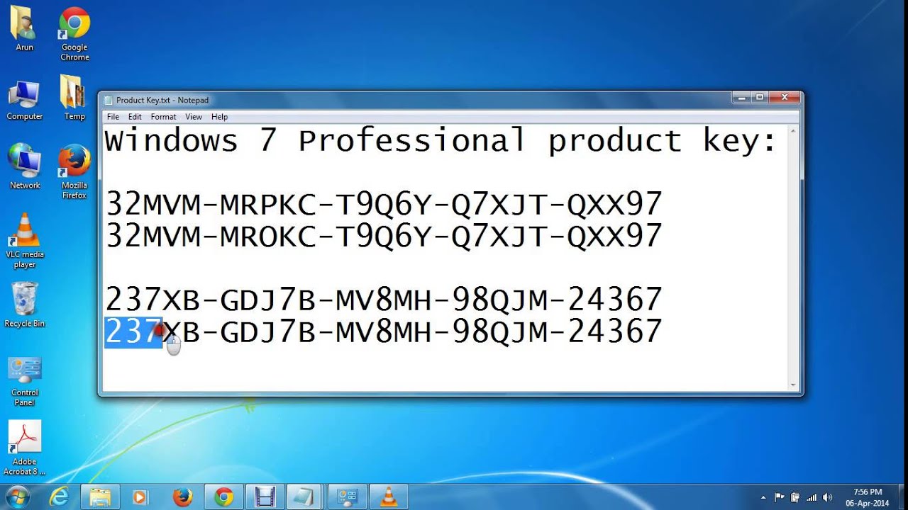 windows 7 pro key free
